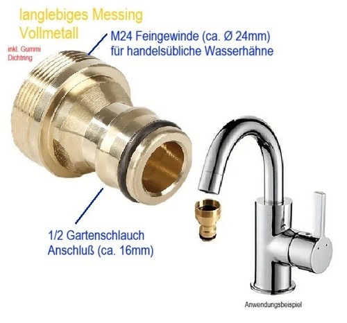 Männl messing adapter m24 - männl.,